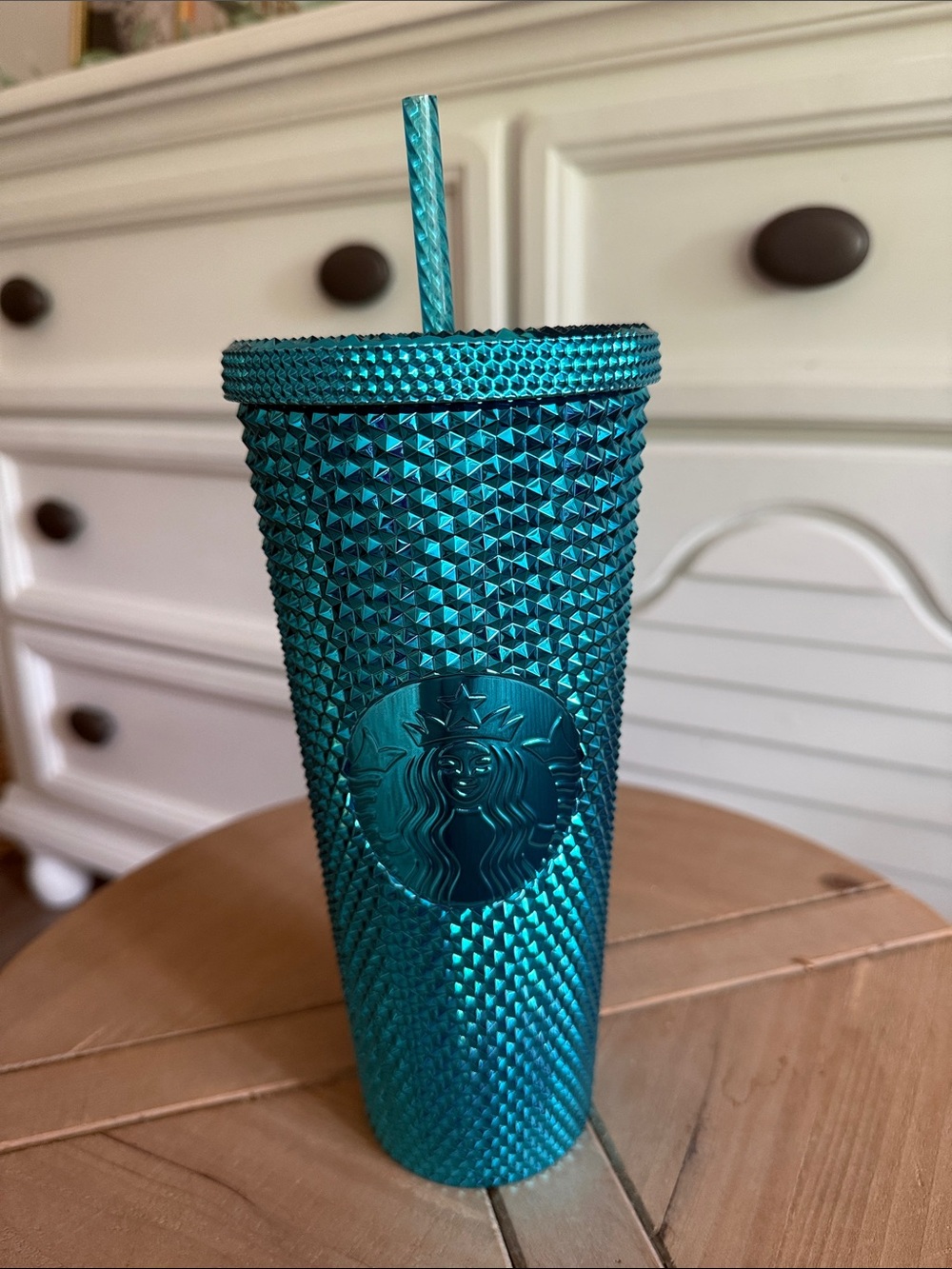 Starbucks Teal Studded Cold Cup with Straw